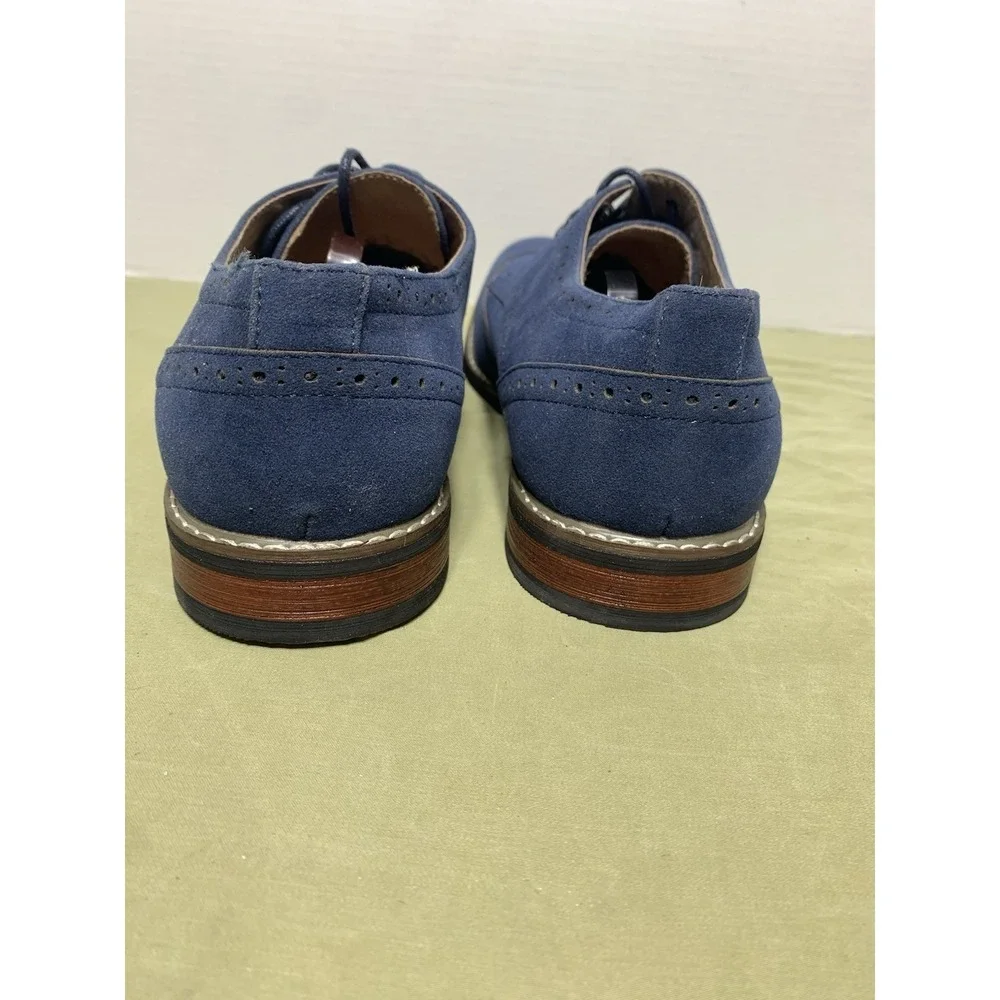 Mofri Men's Dress Shoes Blue Suede Wingtip‎ Oxford Sz 9